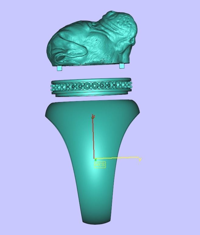 American Bulldog  ring   3D print model_5