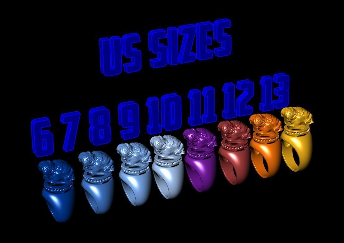 American Bulldog  ring   3D print model_7