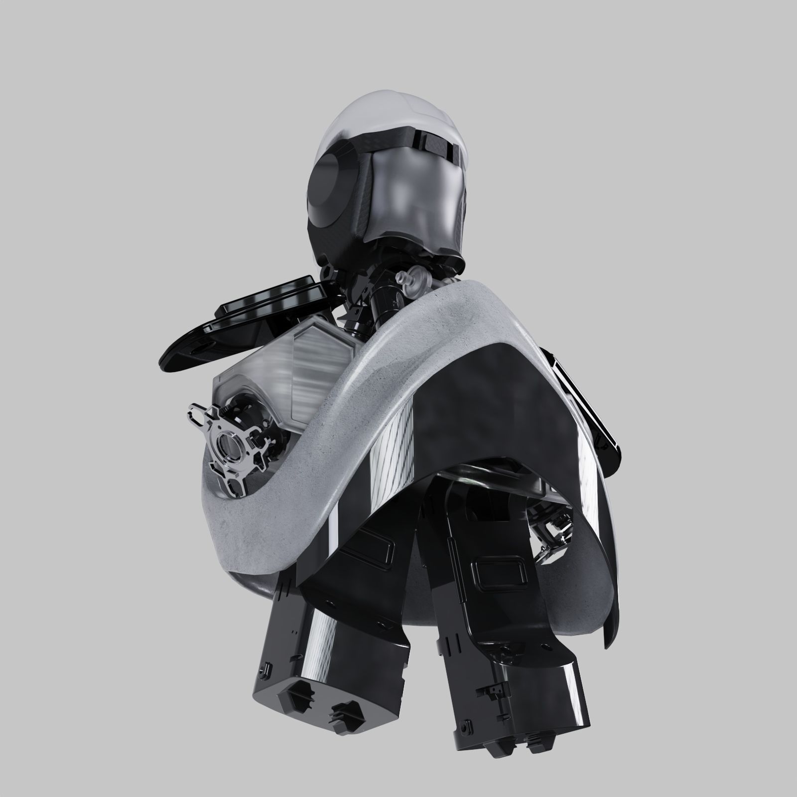 Robotic bust head part  3D model_2