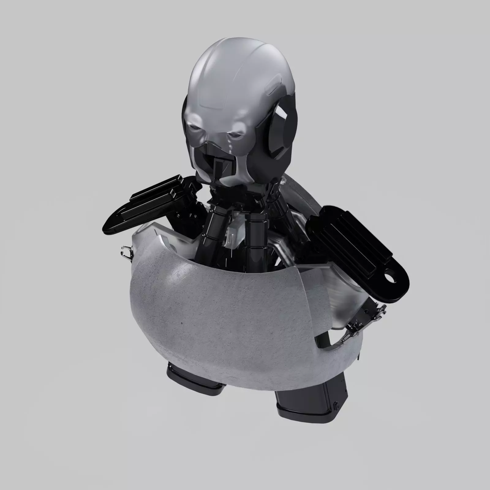 Robotic bust head part  3D model_0