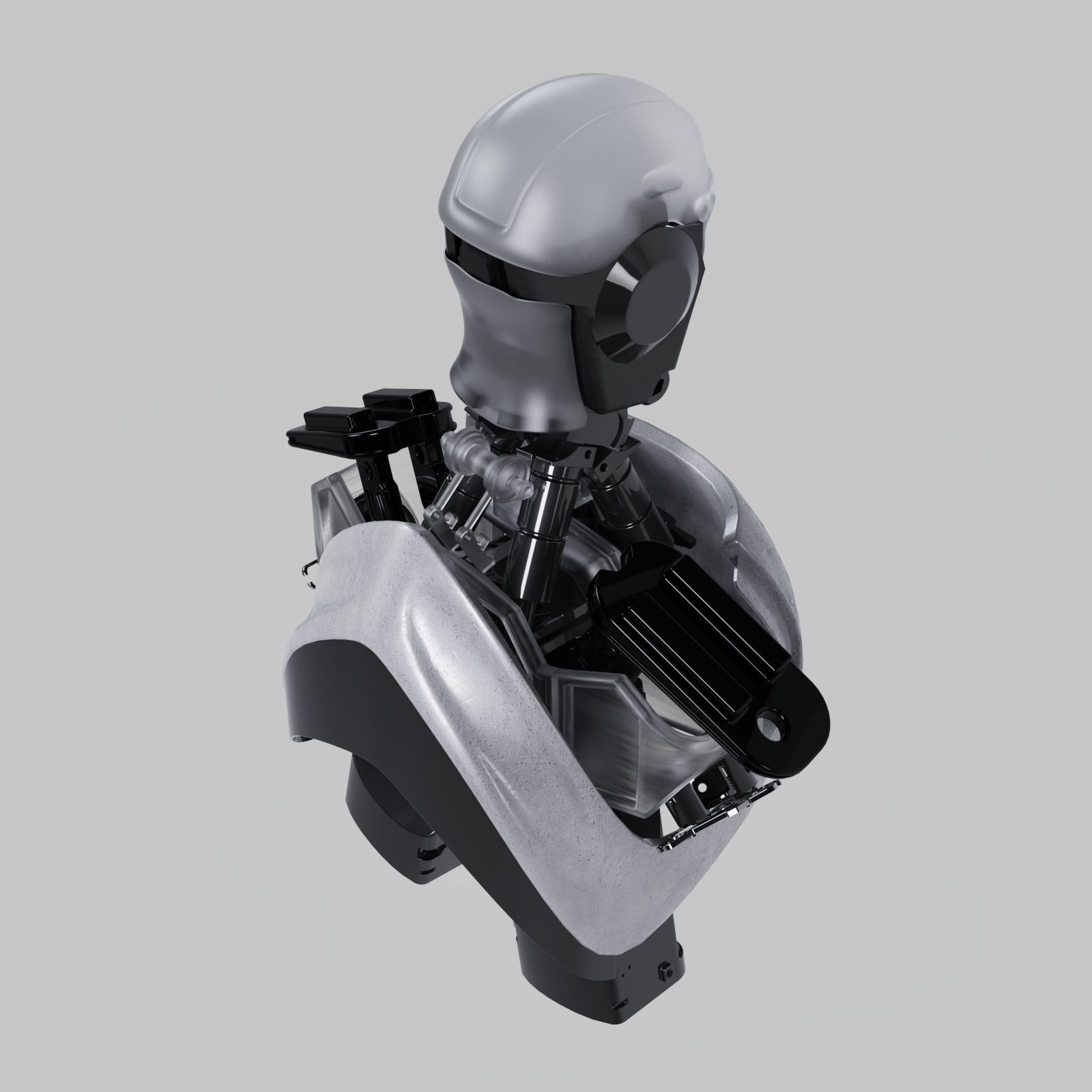 Robotic bust head part  3D model_1