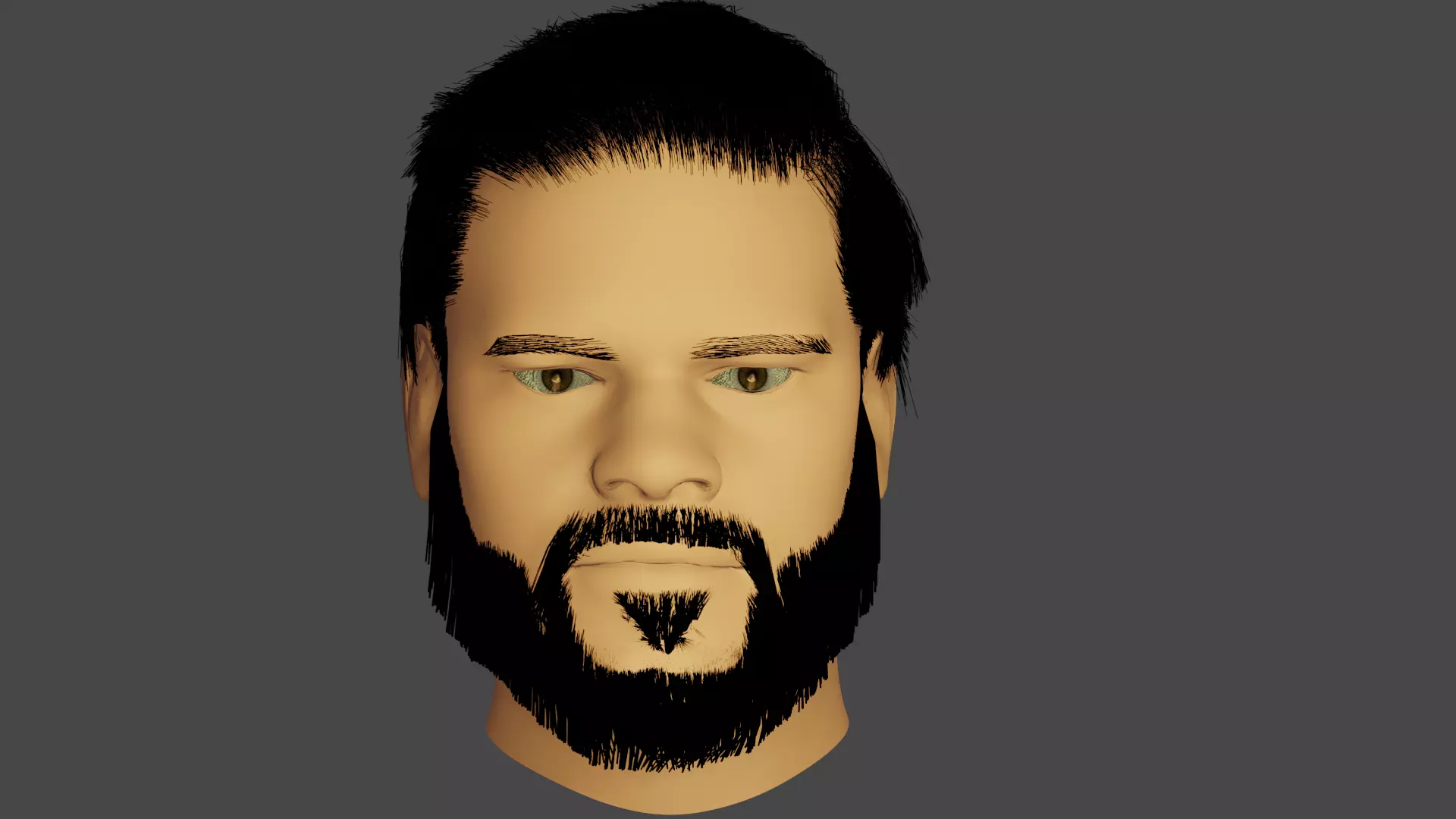 MEN FACE WITH HAIR 3D model_0