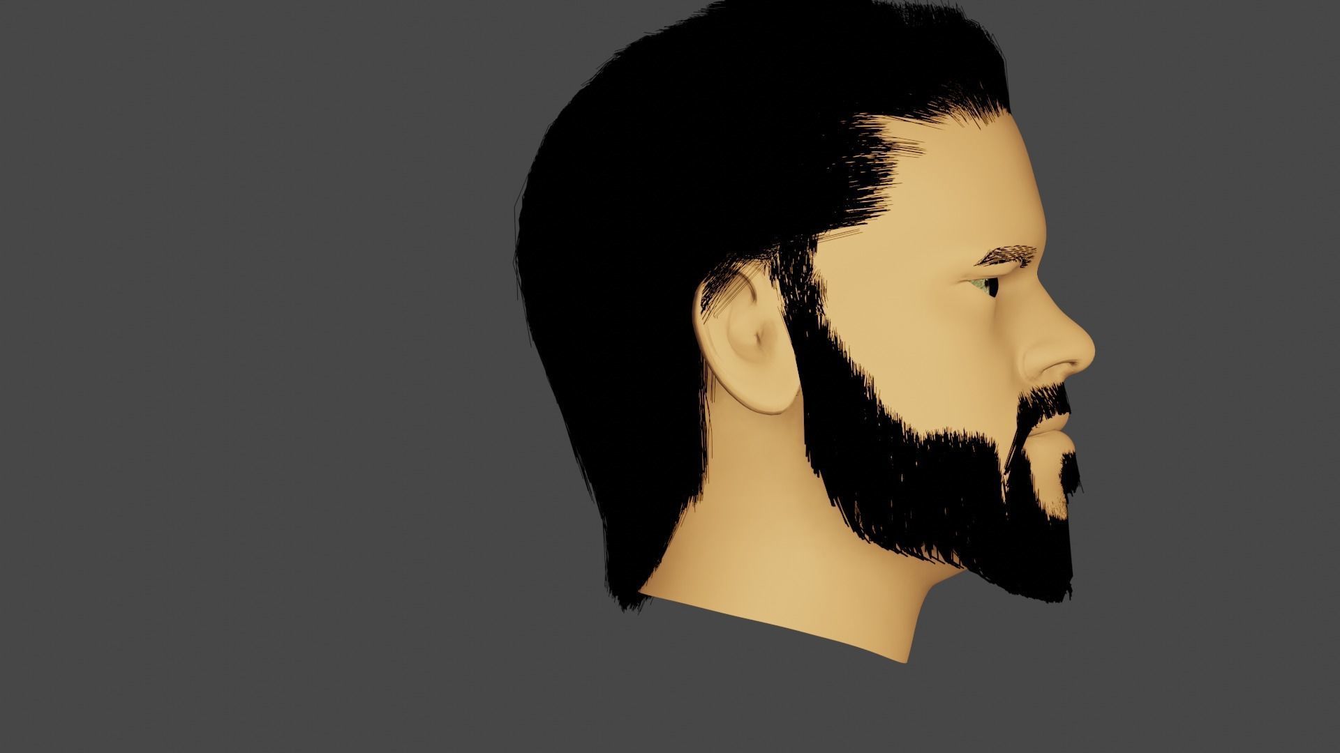 MEN FACE WITH HAIR 3D model_1