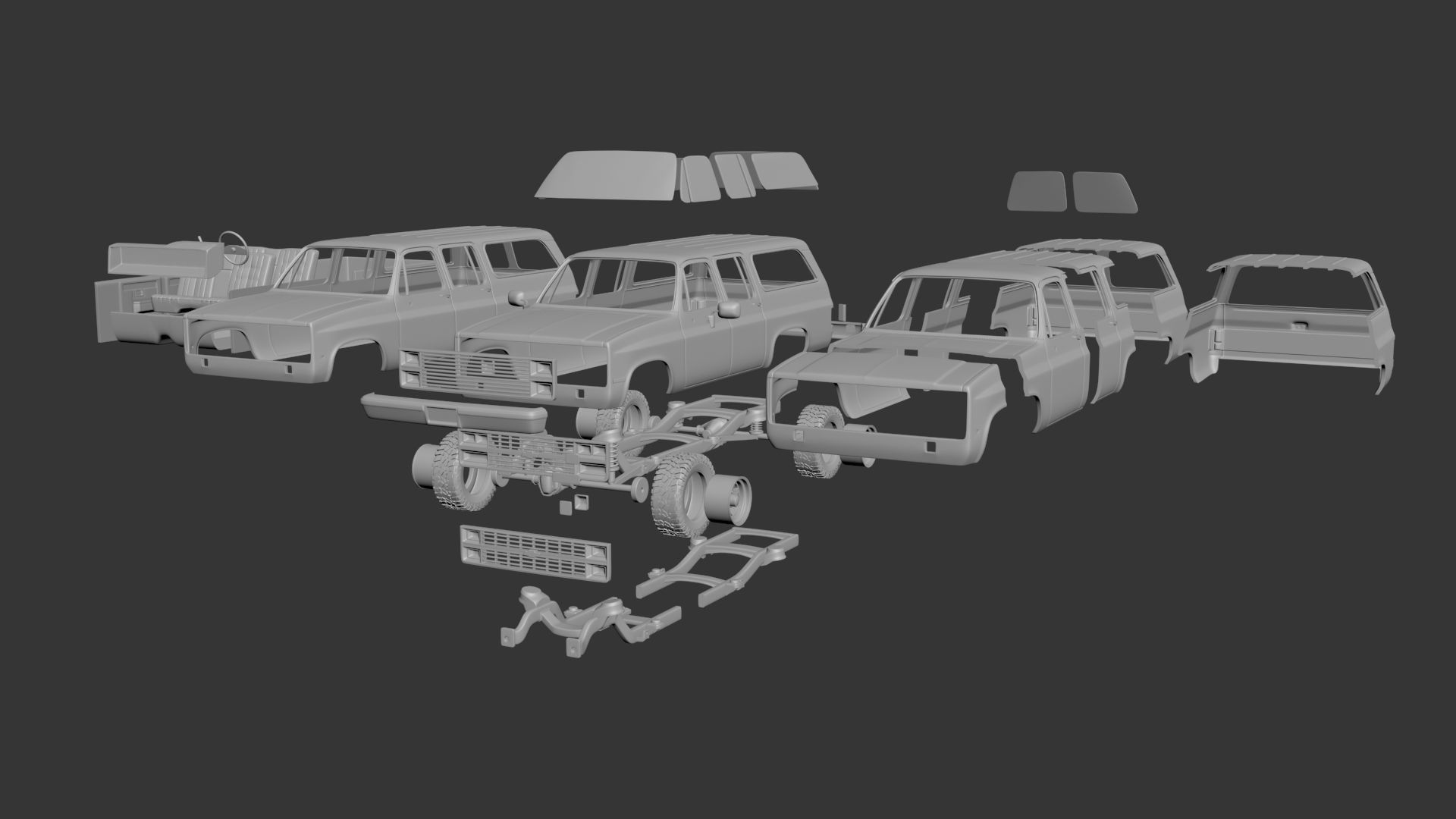 Chevrolet Suburban 1989 3D print model_11