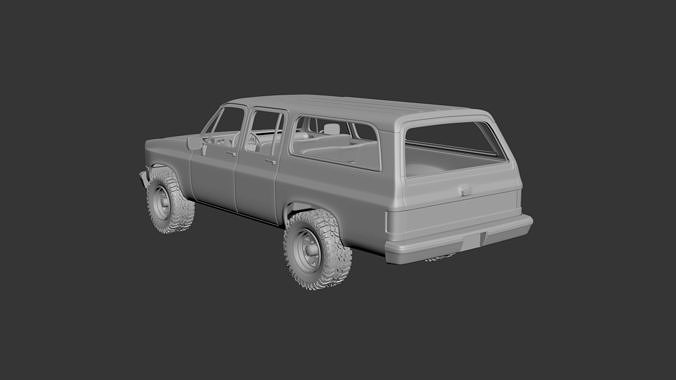 Chevrolet Suburban 1989 3D print model 3