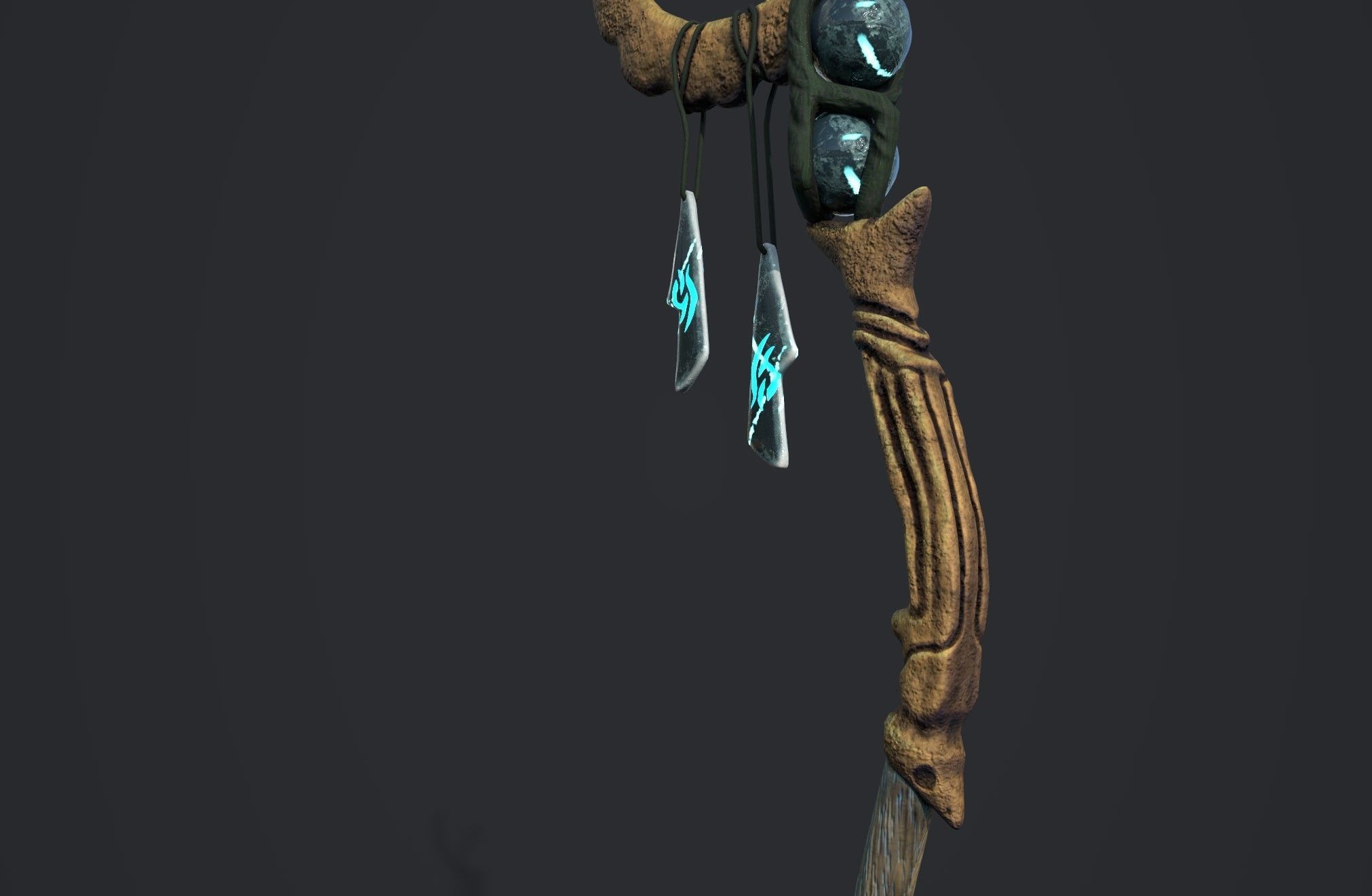 Druid Staff Low-poly 3D model_2
