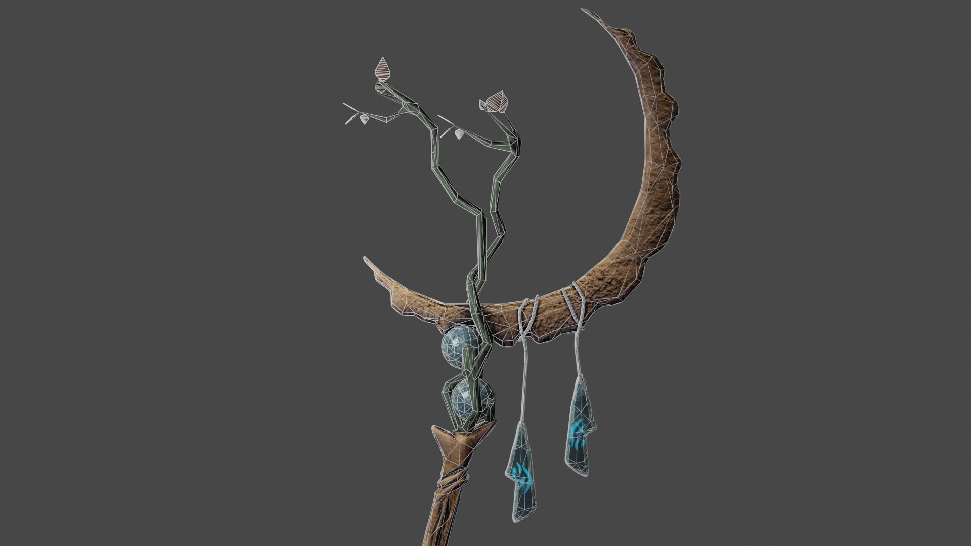 Druid Staff Low-poly 3D model_7
