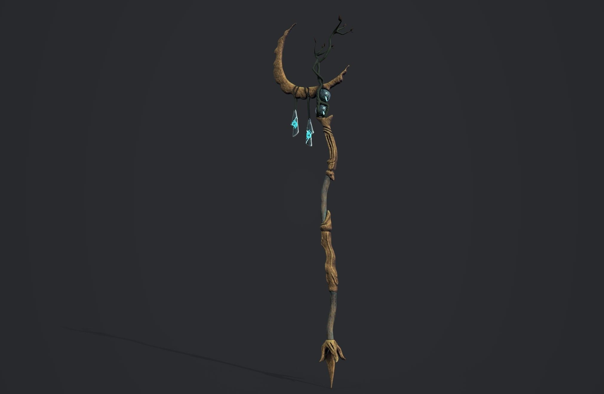 Druid Staff Low-poly 3D model_6