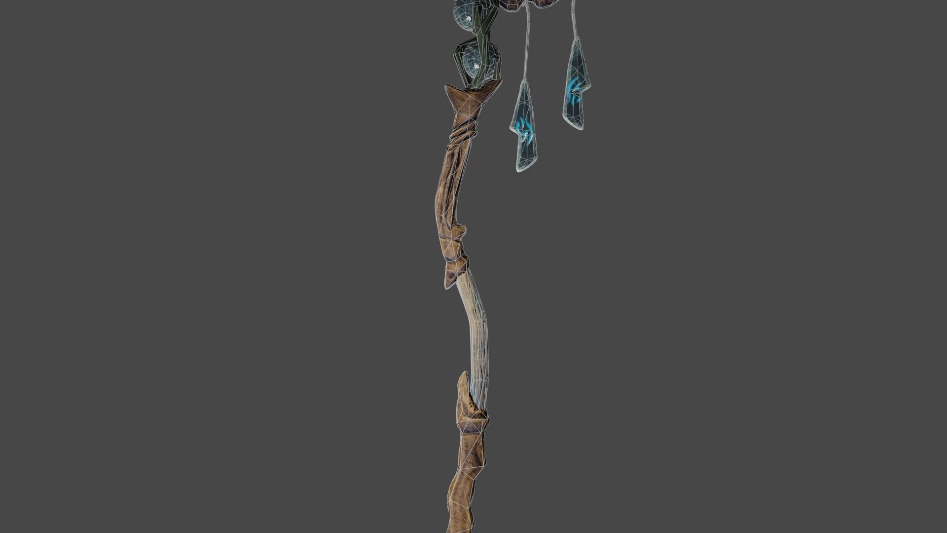 Druid Staff Low-poly 3D model_9