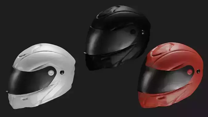 Motorcycle helmet Low-poly 3D model