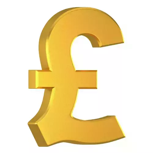UK Pound Currency Symbol Gold 3D model