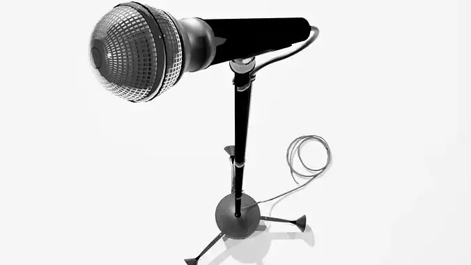 Audio-technico vocal microphone with stand 3D model 3D model