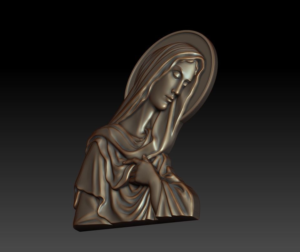 Virgin Mary 4 3D print model_11