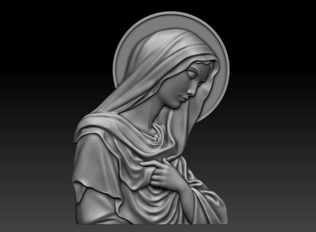 Virgin Mary 4 3D print model_5