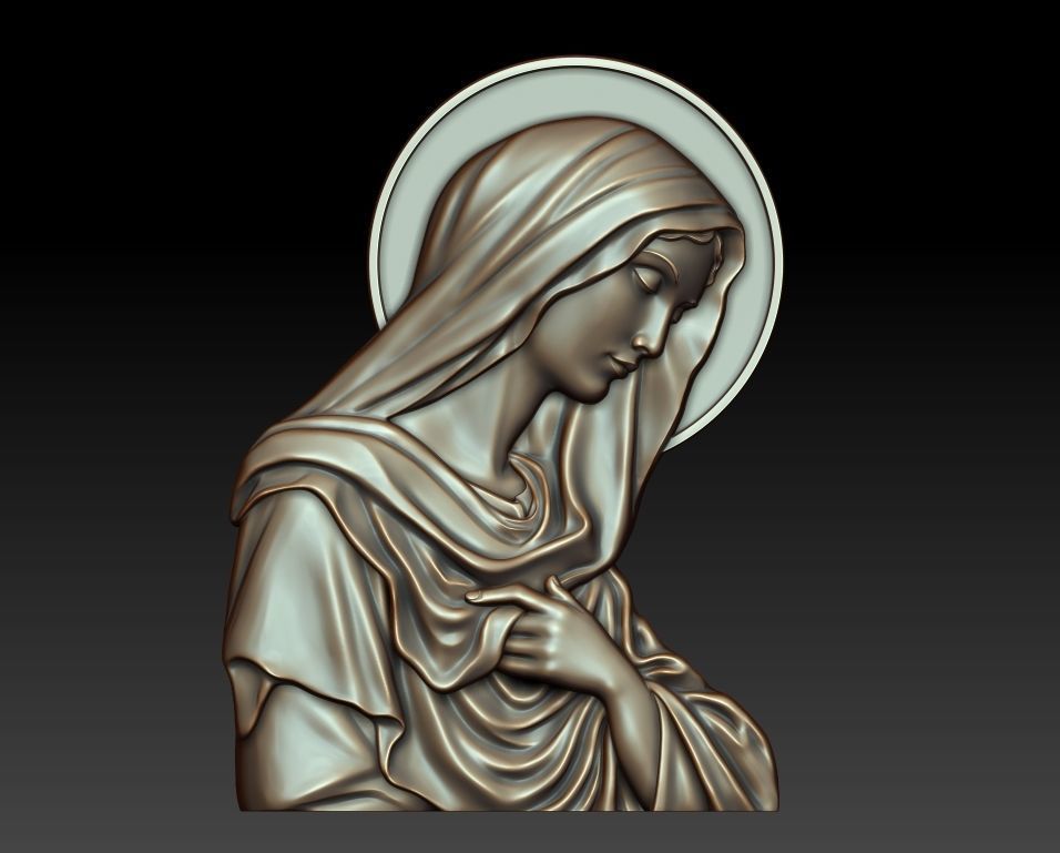 Virgin Mary 4 3D print model_10