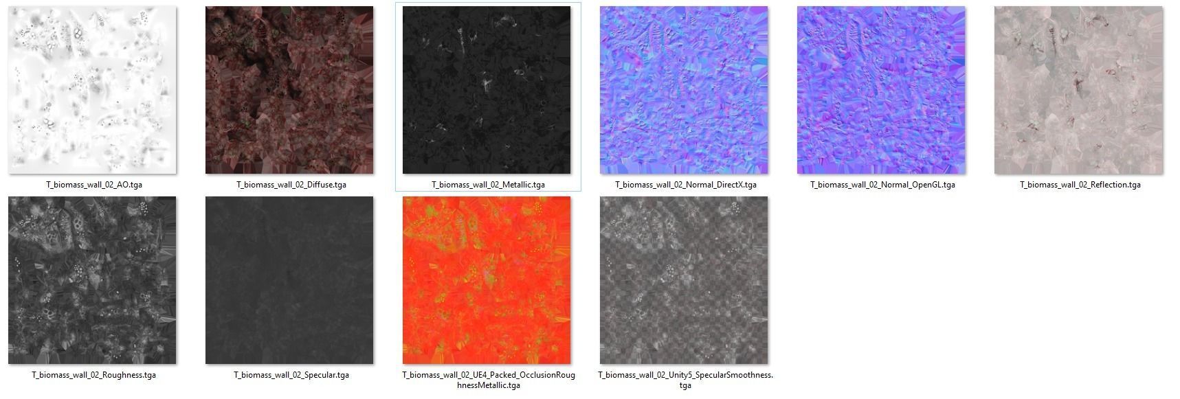 Biomass corruption alien plant - gameready Low-poly with PBR Low-poly 3D model_9