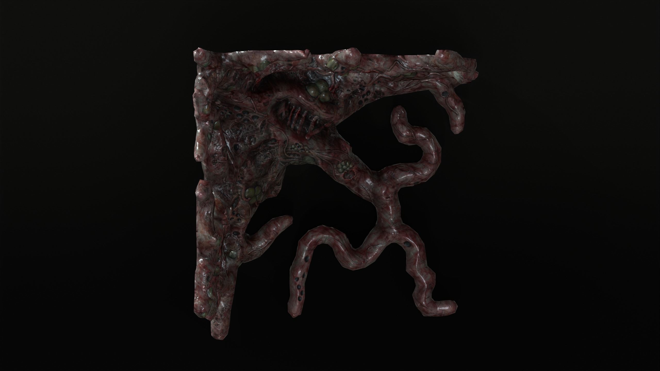 Biomass corruption alien plant - gameready Low-poly with PBR Low-poly 3D model_7