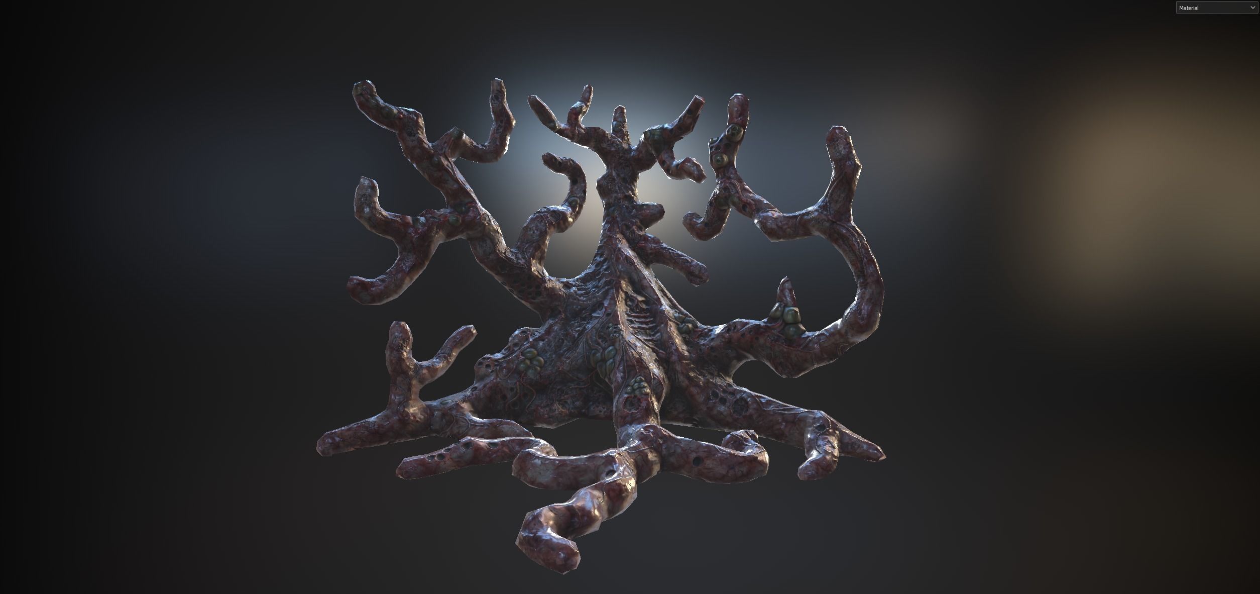 Biomass corruption alien plant - gameready Low-poly with PBR Low-poly 3D model_2