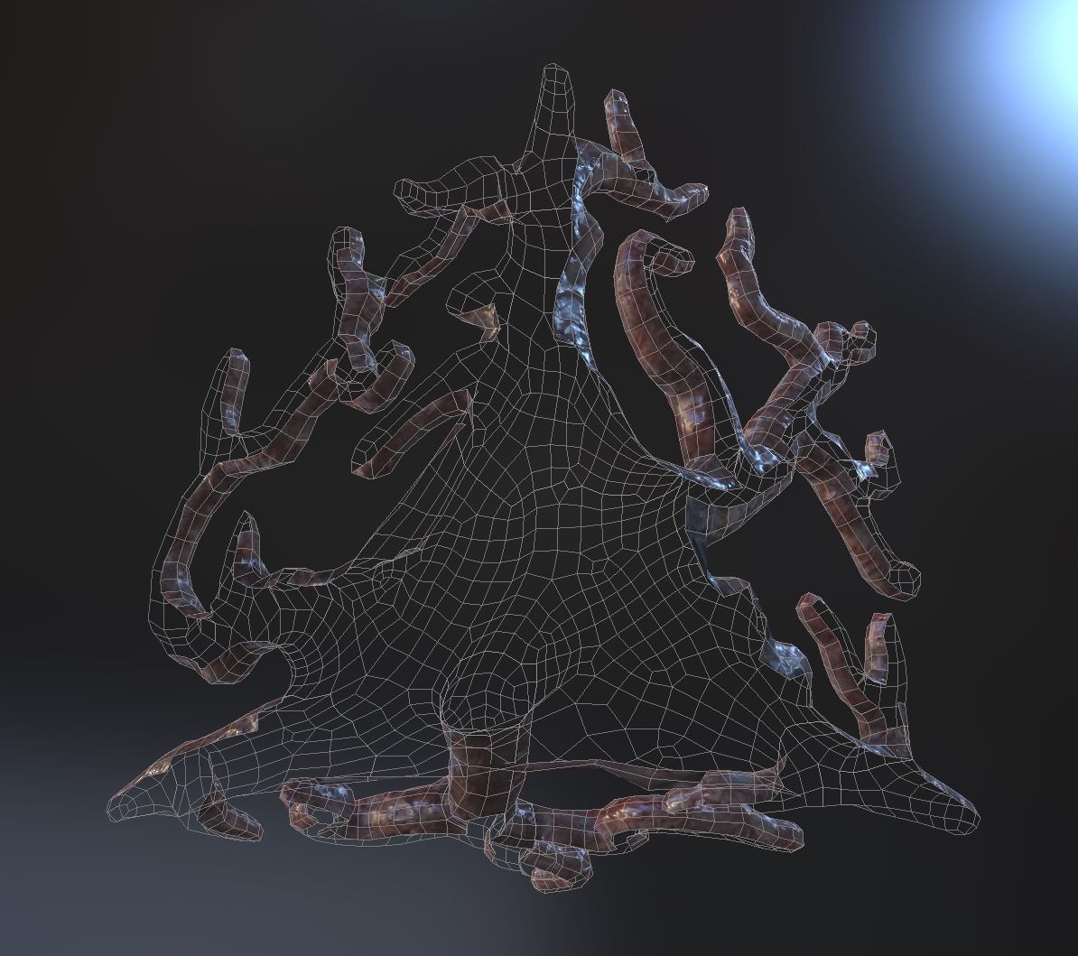 Biomass corruption alien plant - gameready Low-poly with PBR Low-poly 3D model_8