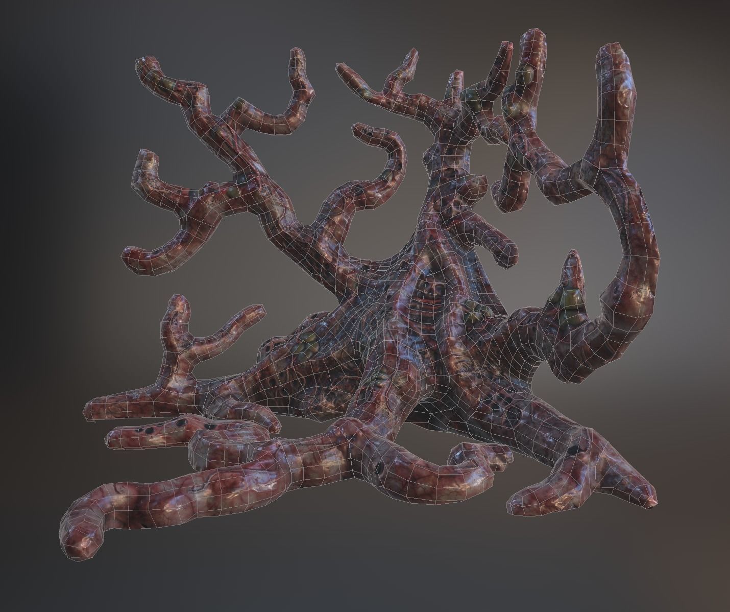 Biomass corruption alien plant - gameready Low-poly with PBR Low-poly 3D model_4