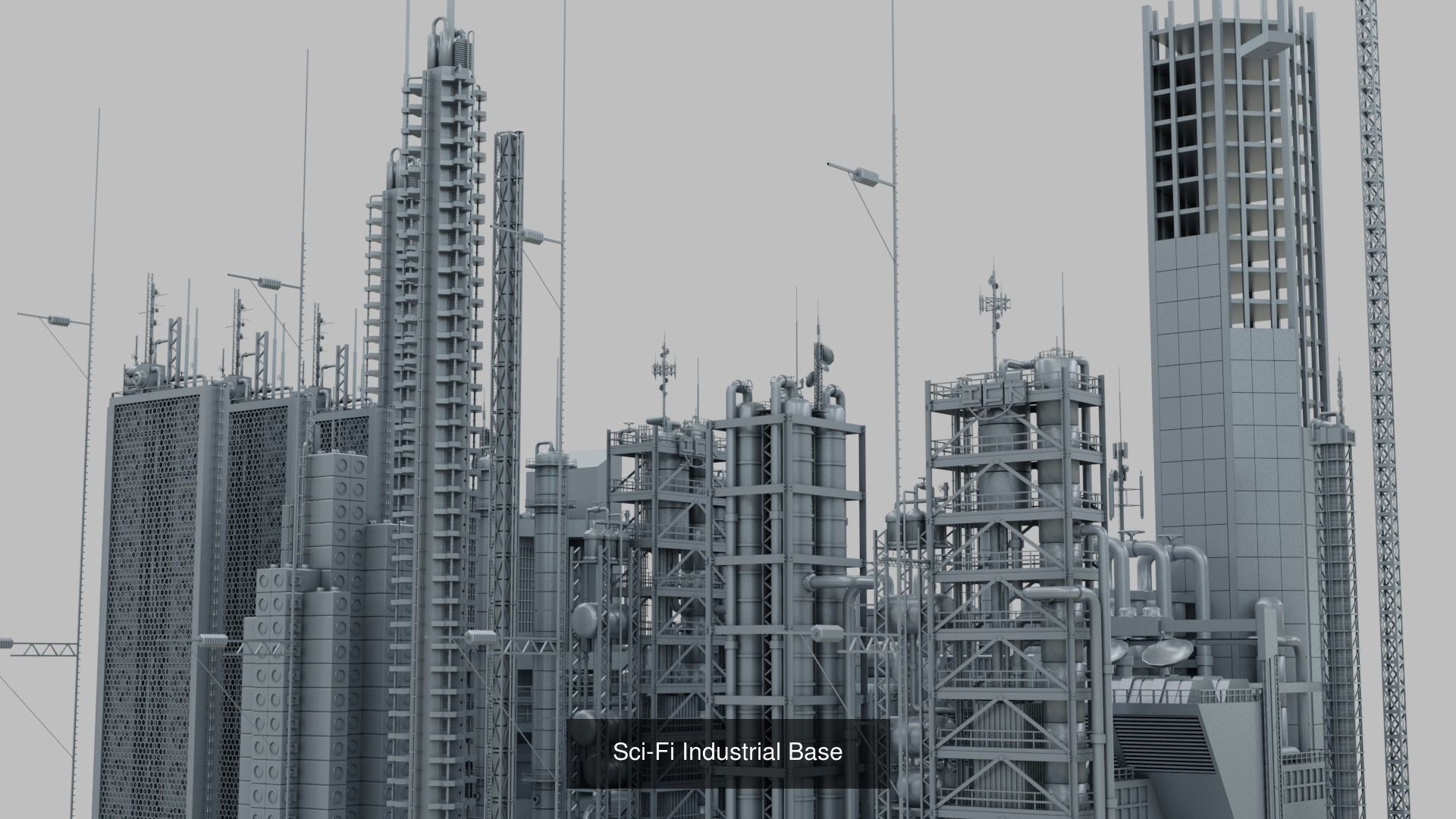 Scifi dressing kitbash set 3D Model Collection_2