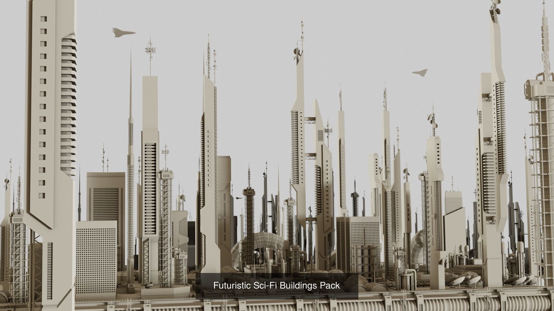 Scifi dressing kitbash set 3D Model Collection_1