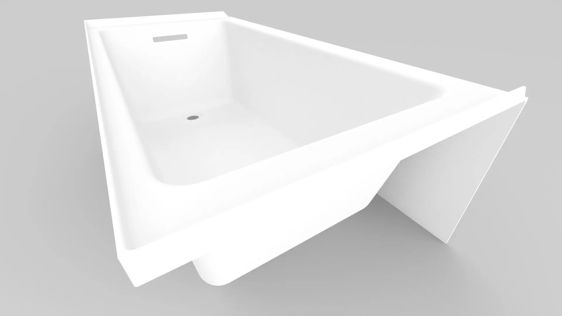 Soaking Bath Tub Right Drain Free 3D model