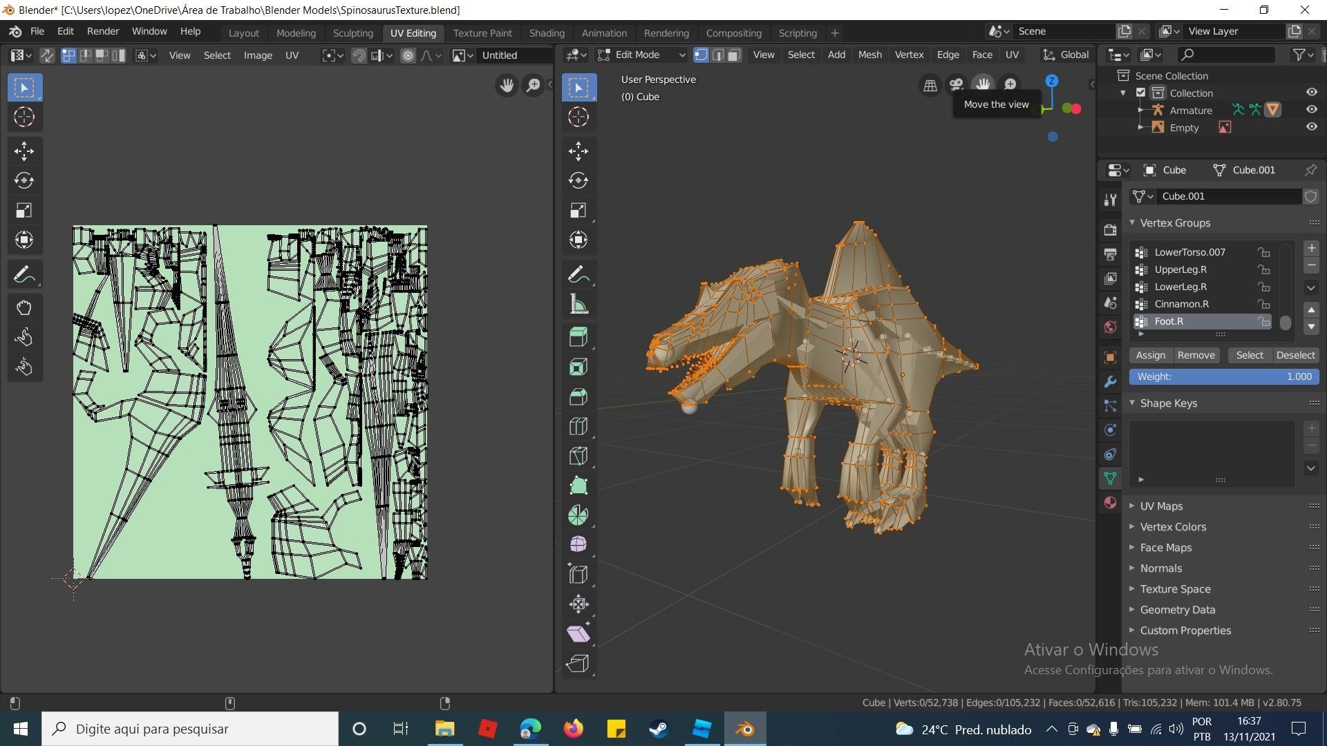 Modelo Espinossauro By BluRaptorMsv Free low-poly 3D model_2