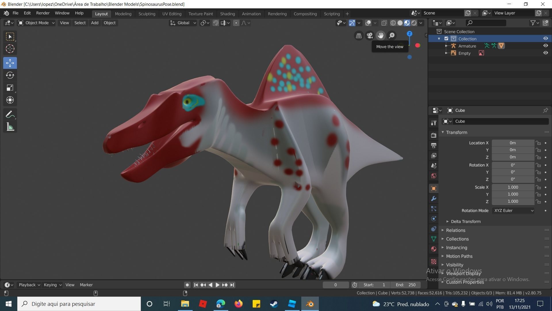 Modelo Espinossauro By BluRaptorMsv Free low-poly 3D model_3