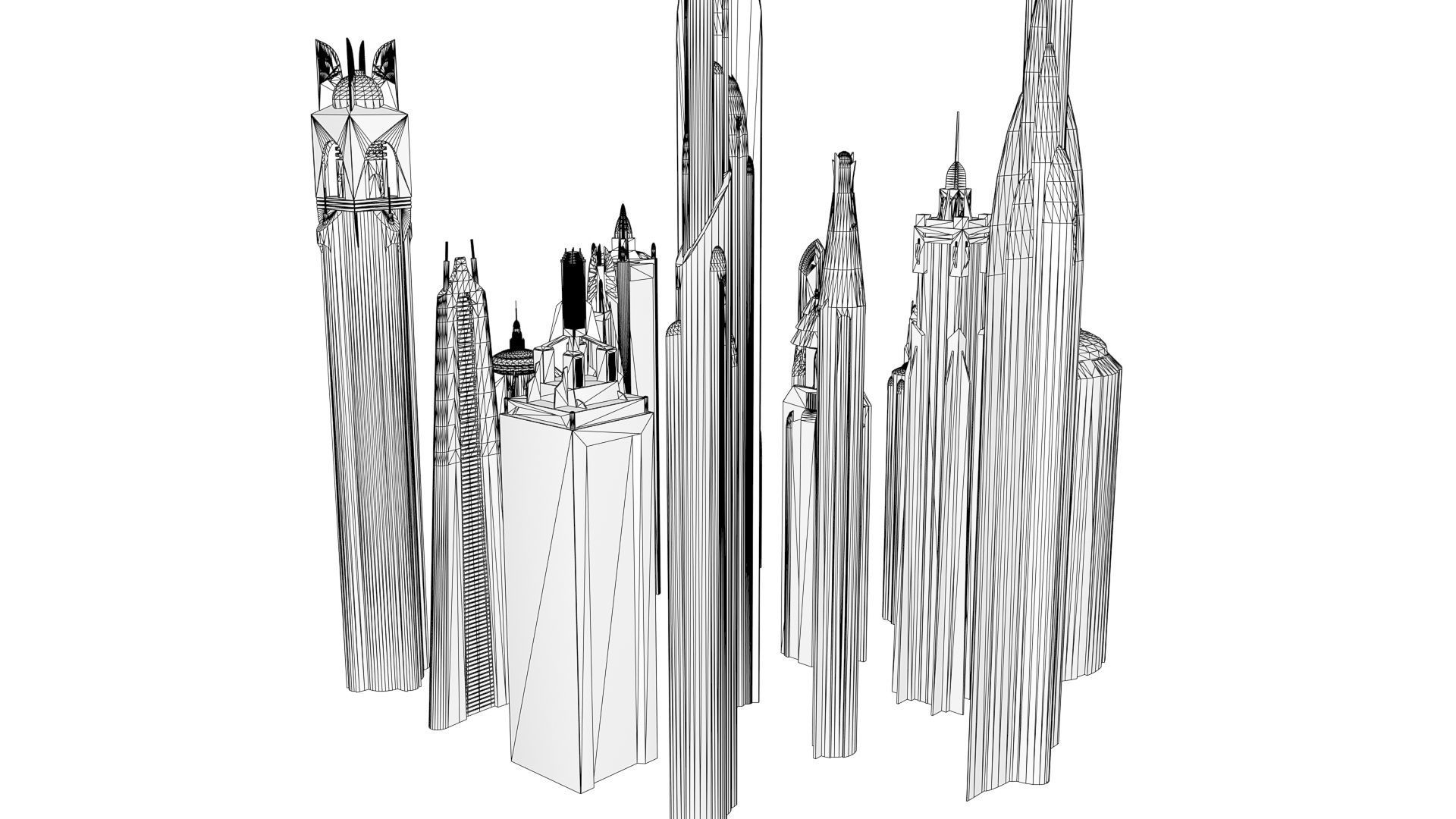 SciFi City Low-poly 3D model_8