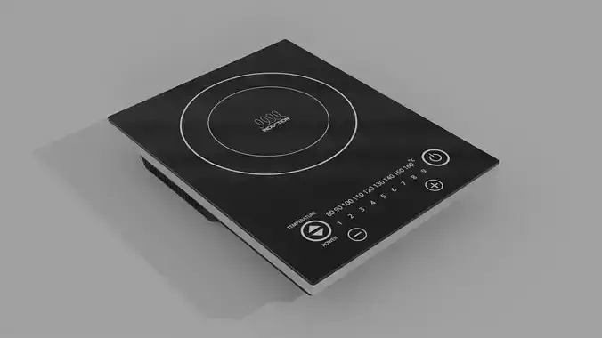 Portable Induction Cooktop Low-poly 3D model