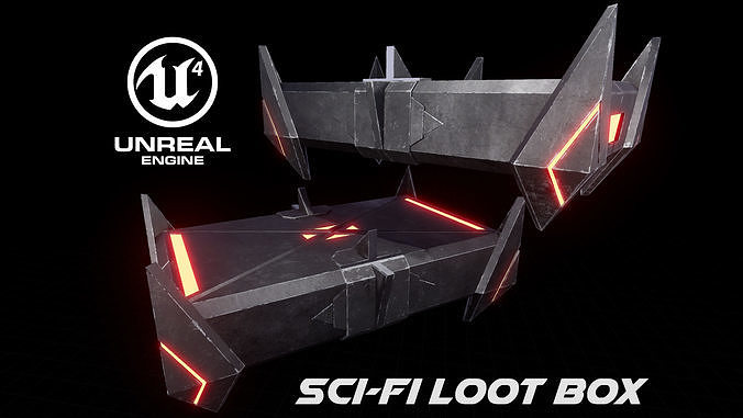 Sci-Fi Loot Box 1 Low-poly 3D model