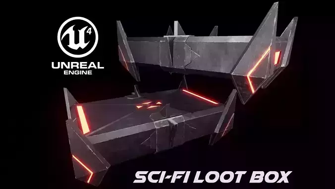 Sci-Fi Loot Box 1 Low-poly 3D model
