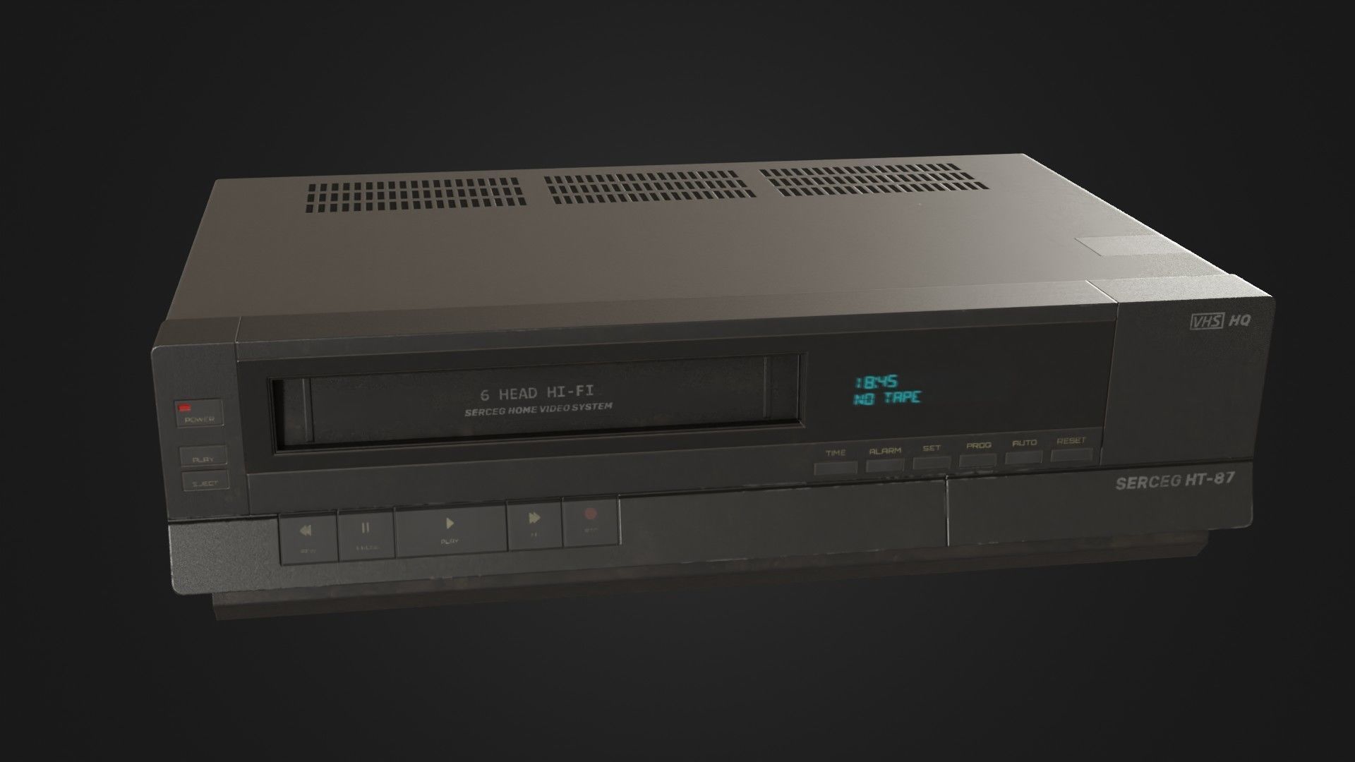 Old VHS recorder VCR 02 Low-poly 3D model_2