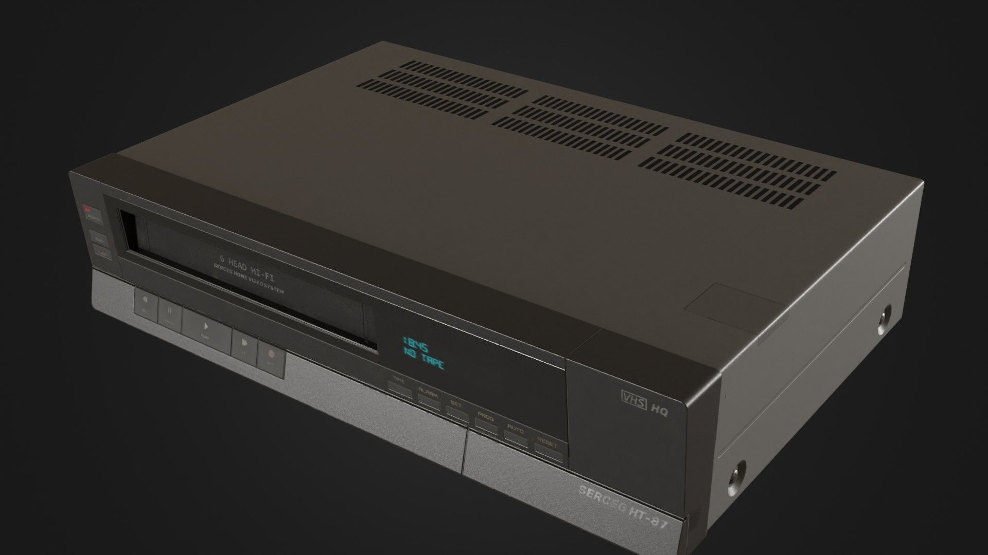 Old VHS recorder VCR 02 Low-poly 3D model_37