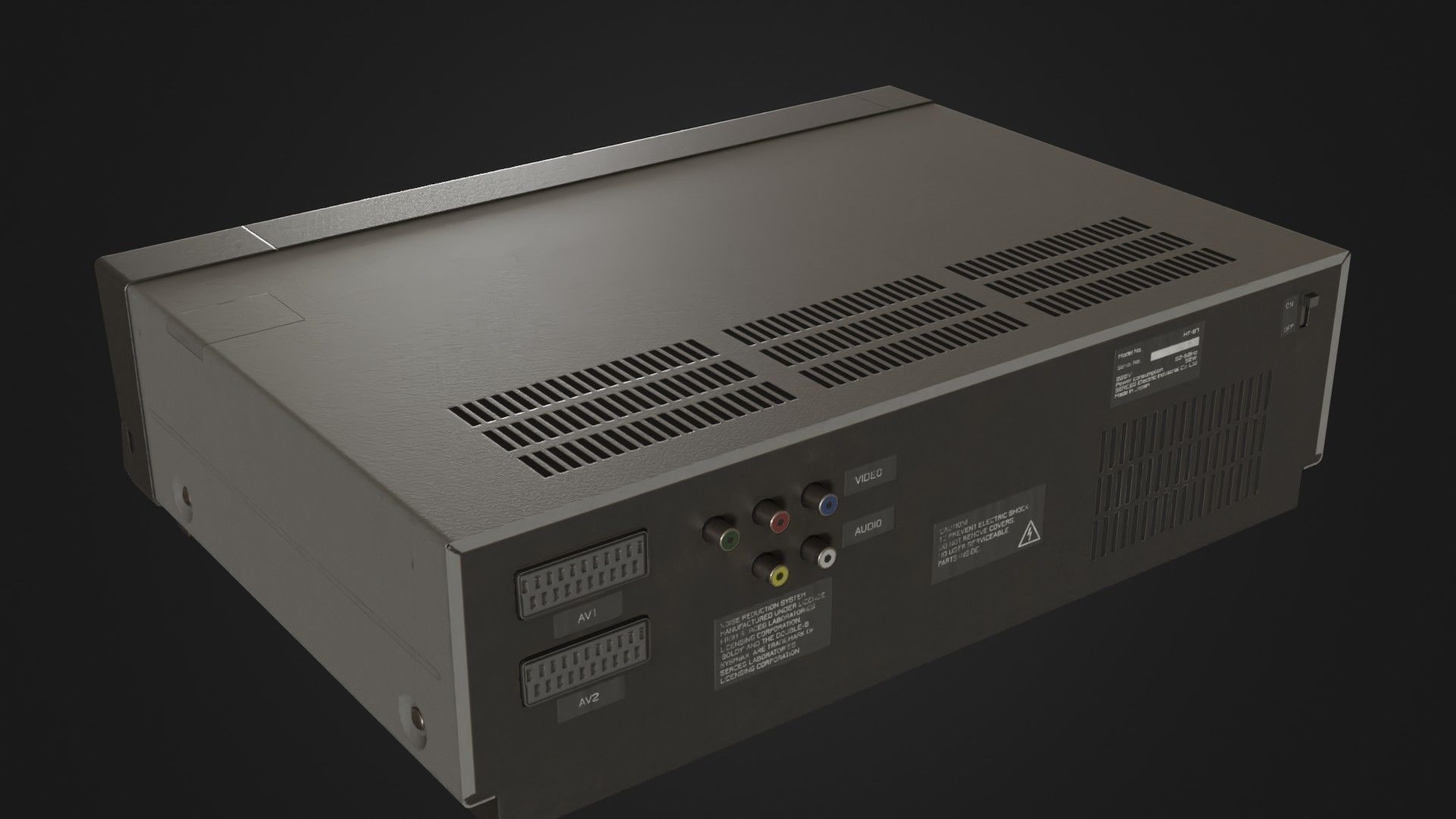 Old VHS recorder VCR 02 Low-poly 3D model_25