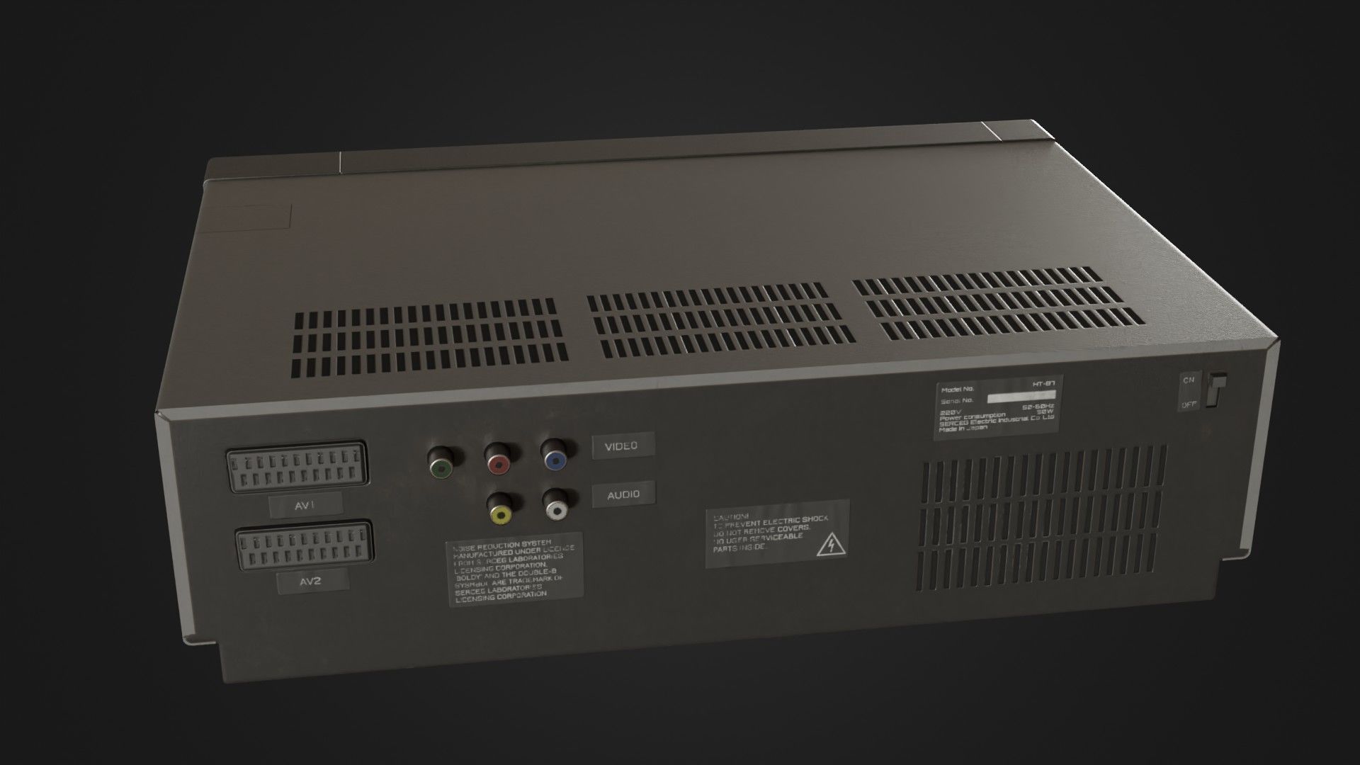 Old VHS recorder VCR 02 Low-poly 3D model_22