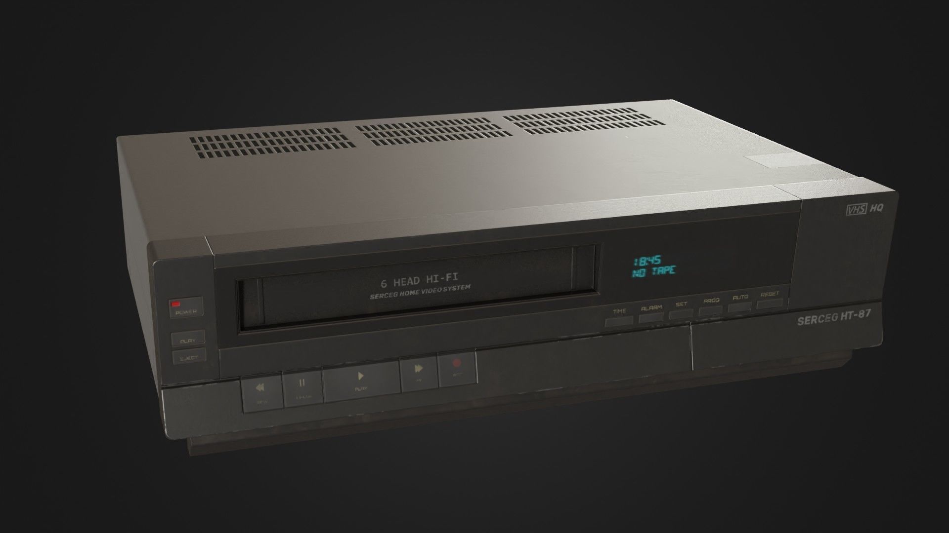 Old VHS recorder VCR 02 Low-poly 3D model_3