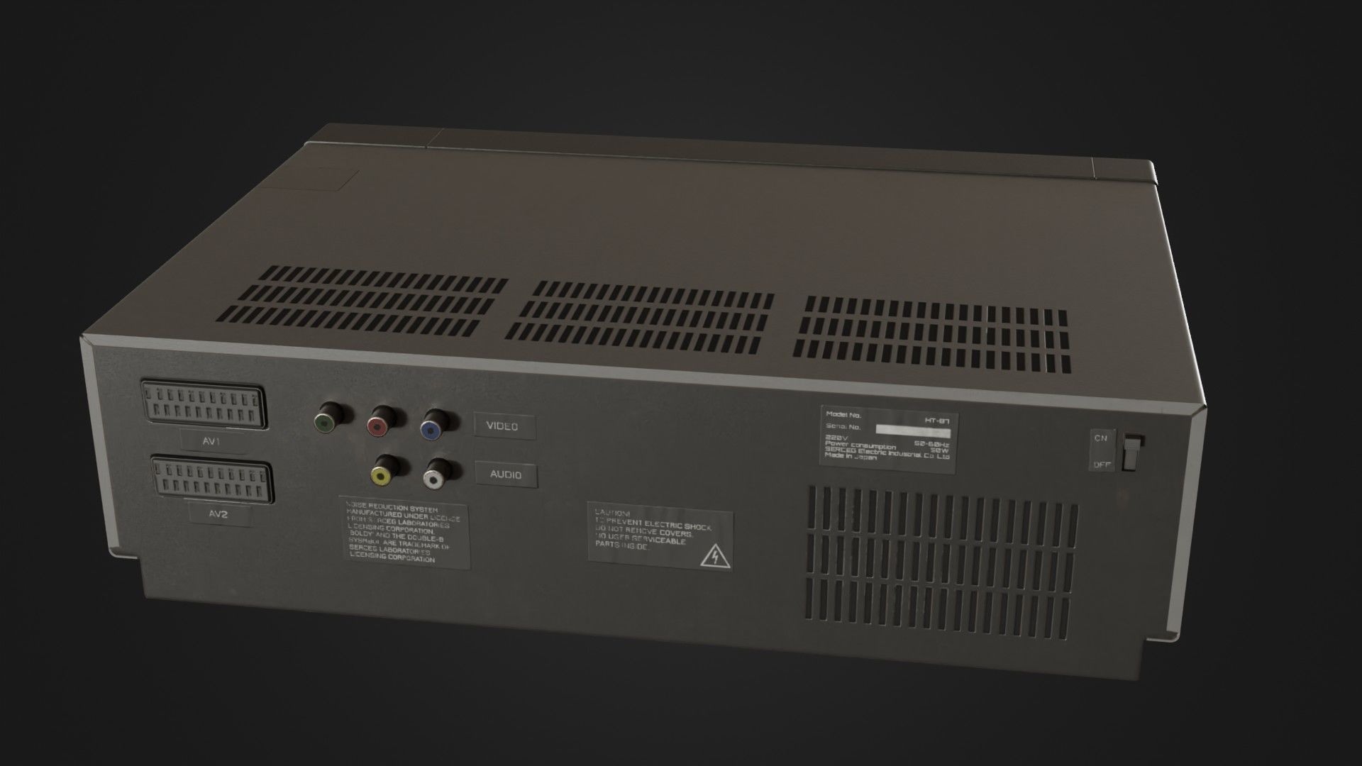 Old VHS recorder VCR 02 Low-poly 3D model_20