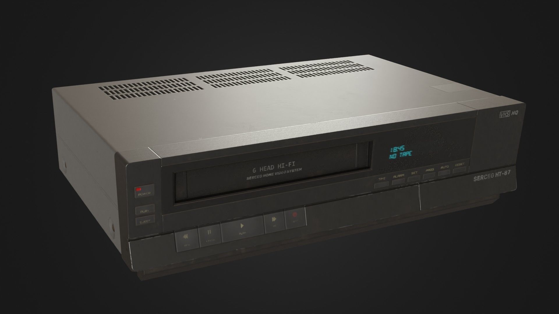 Old VHS recorder VCR 02 Low-poly 3D model_4