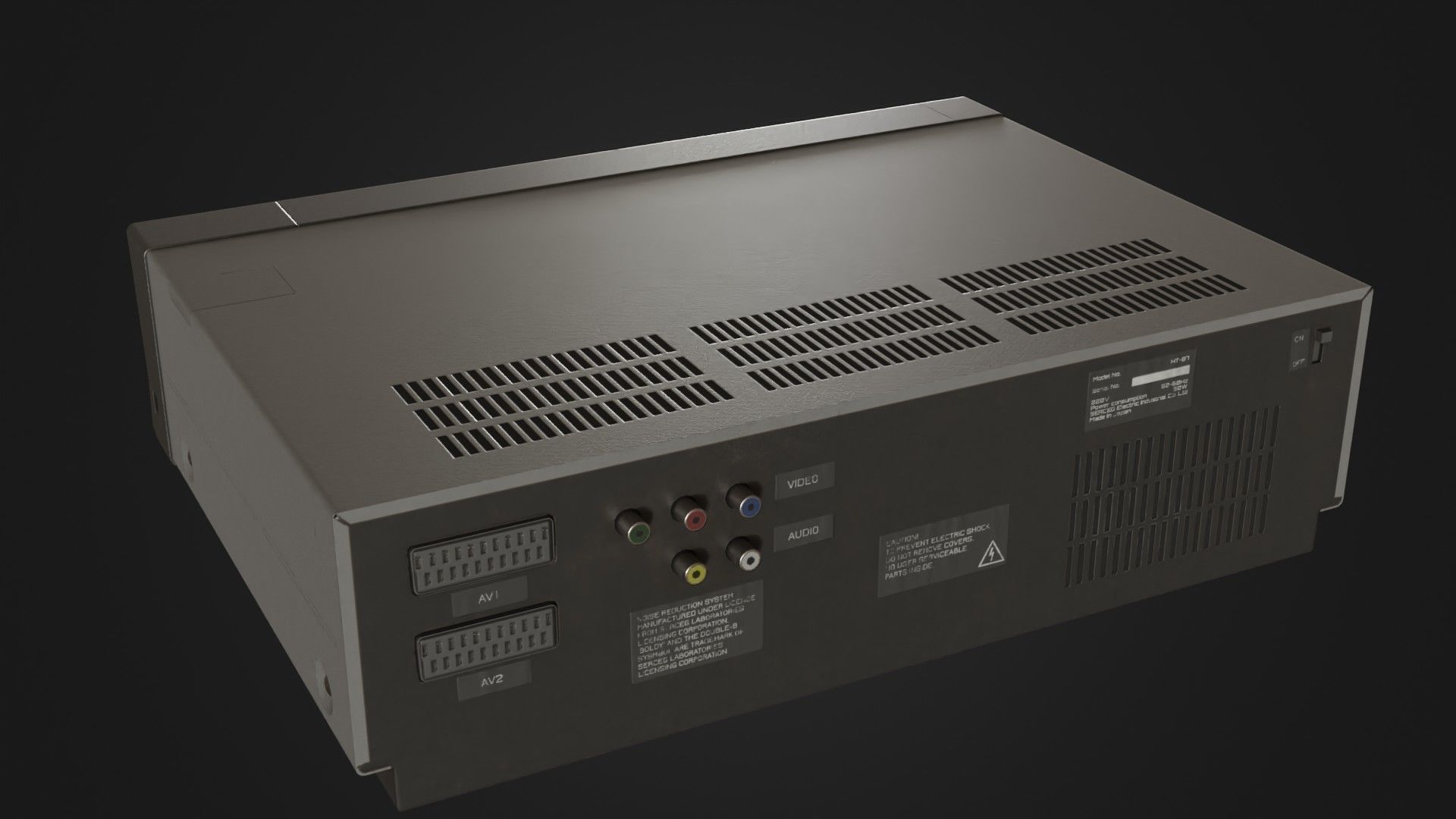 Old VHS recorder VCR 02 Low-poly 3D model_24