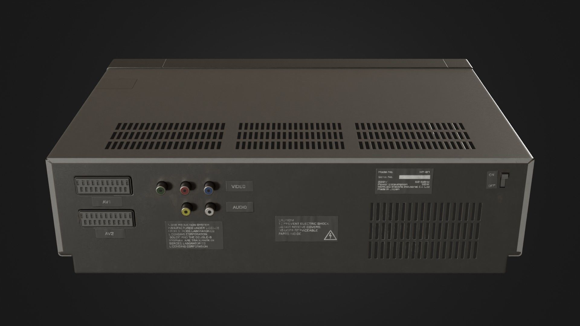 Old VHS recorder VCR 02 Low-poly 3D model_21