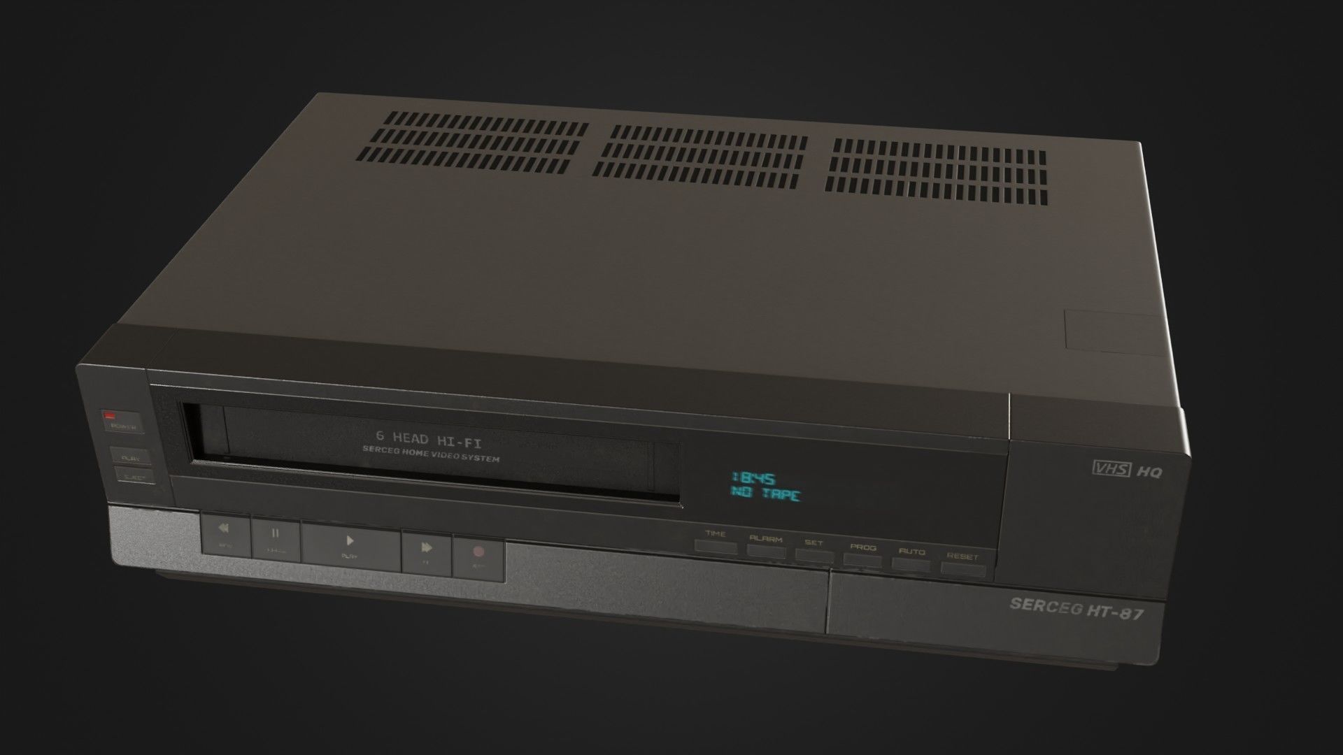 Old VHS recorder VCR 02 Low-poly 3D model_40