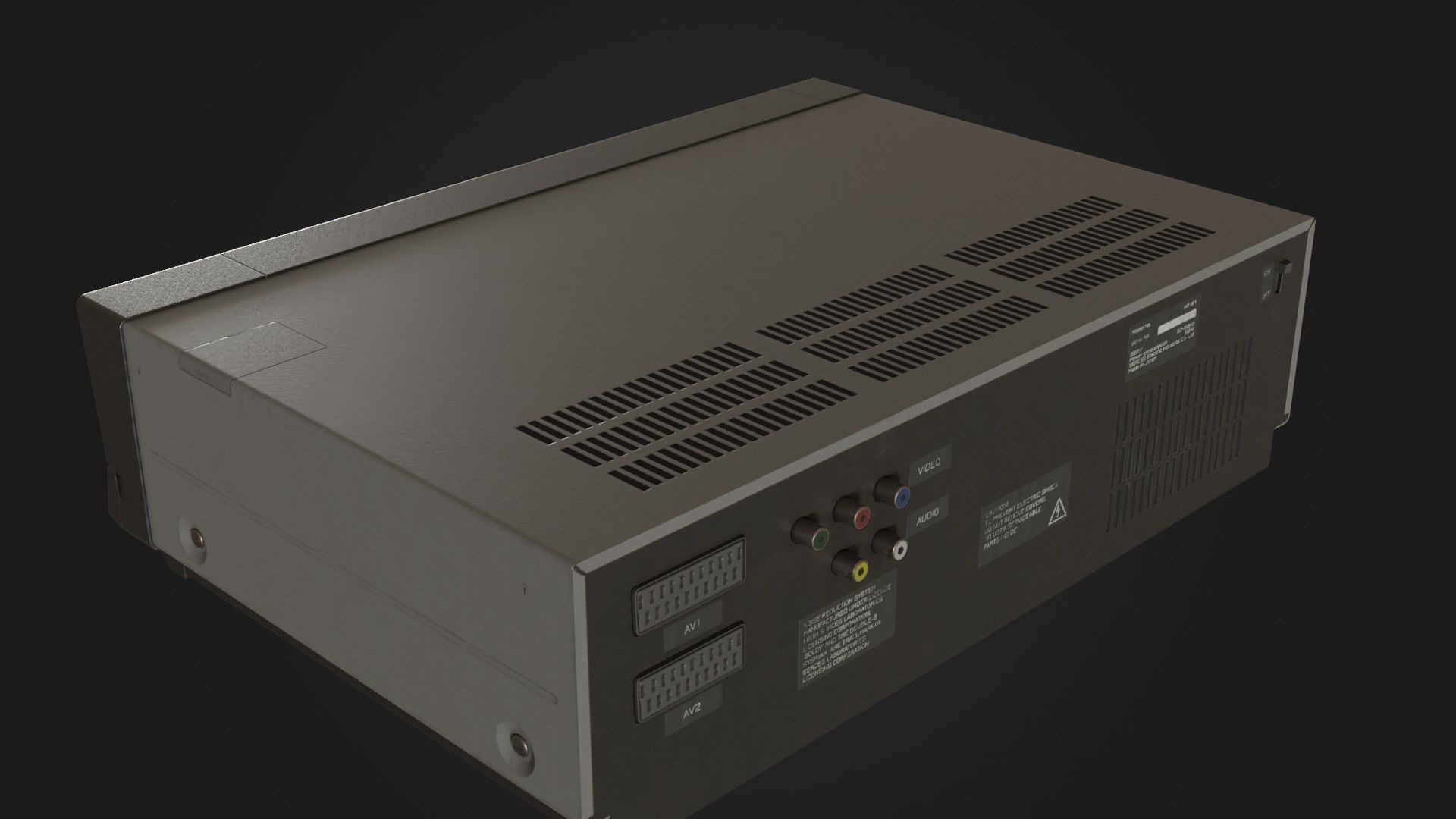 Old VHS recorder VCR 02 Low-poly 3D model_26