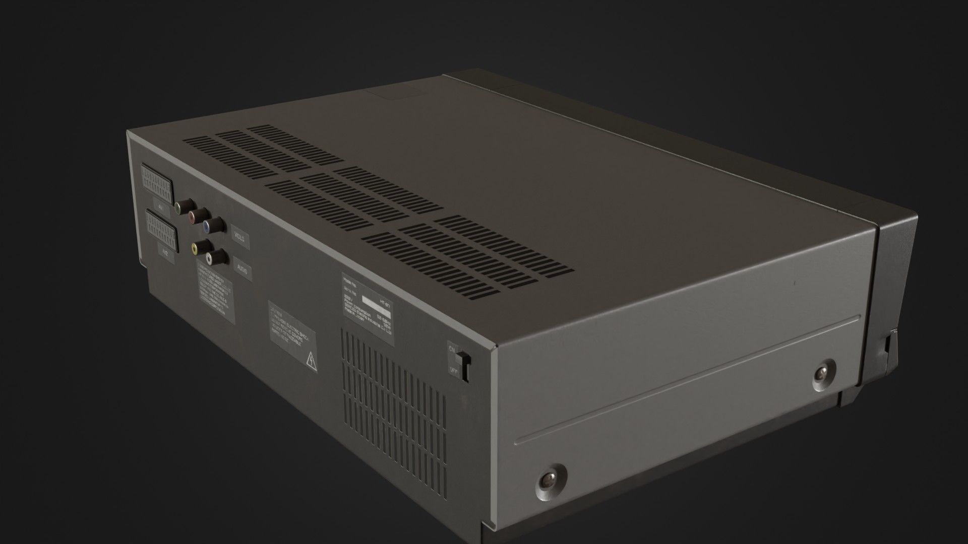 Old VHS recorder VCR 02 Low-poly 3D model_15