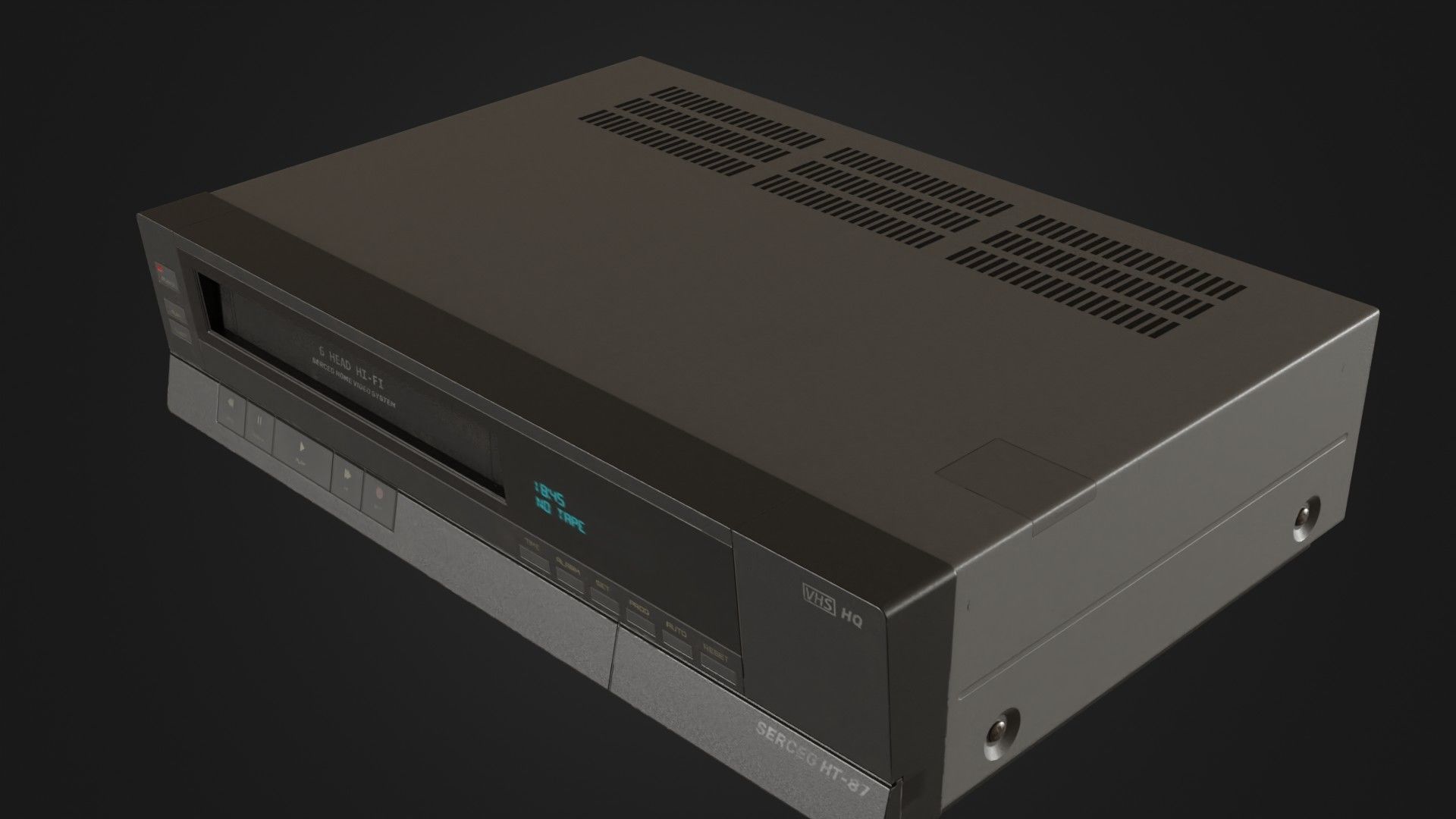 Old VHS recorder VCR 02 Low-poly 3D model_36