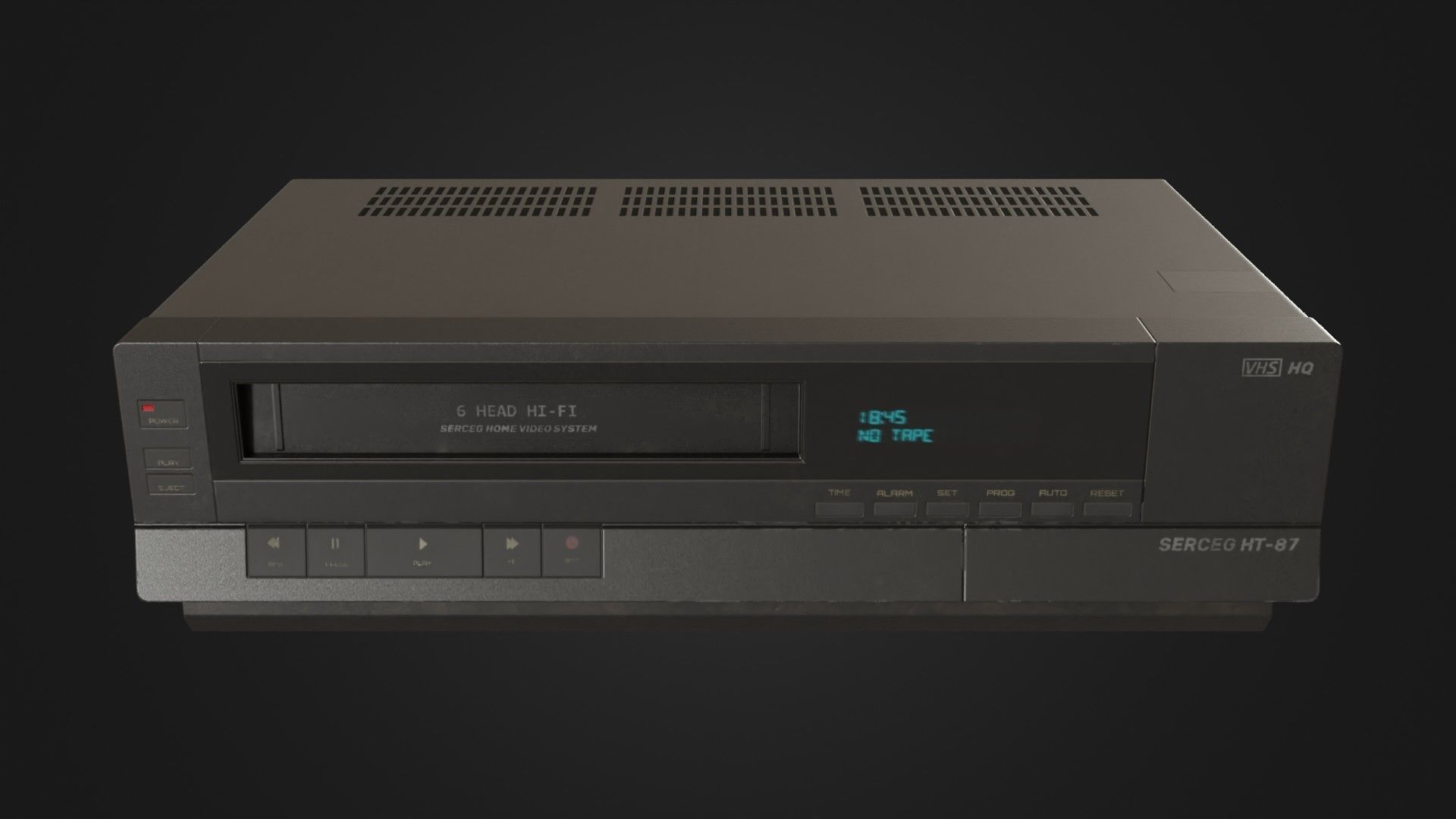 Old VHS recorder VCR 02 Low-poly 3D model_1