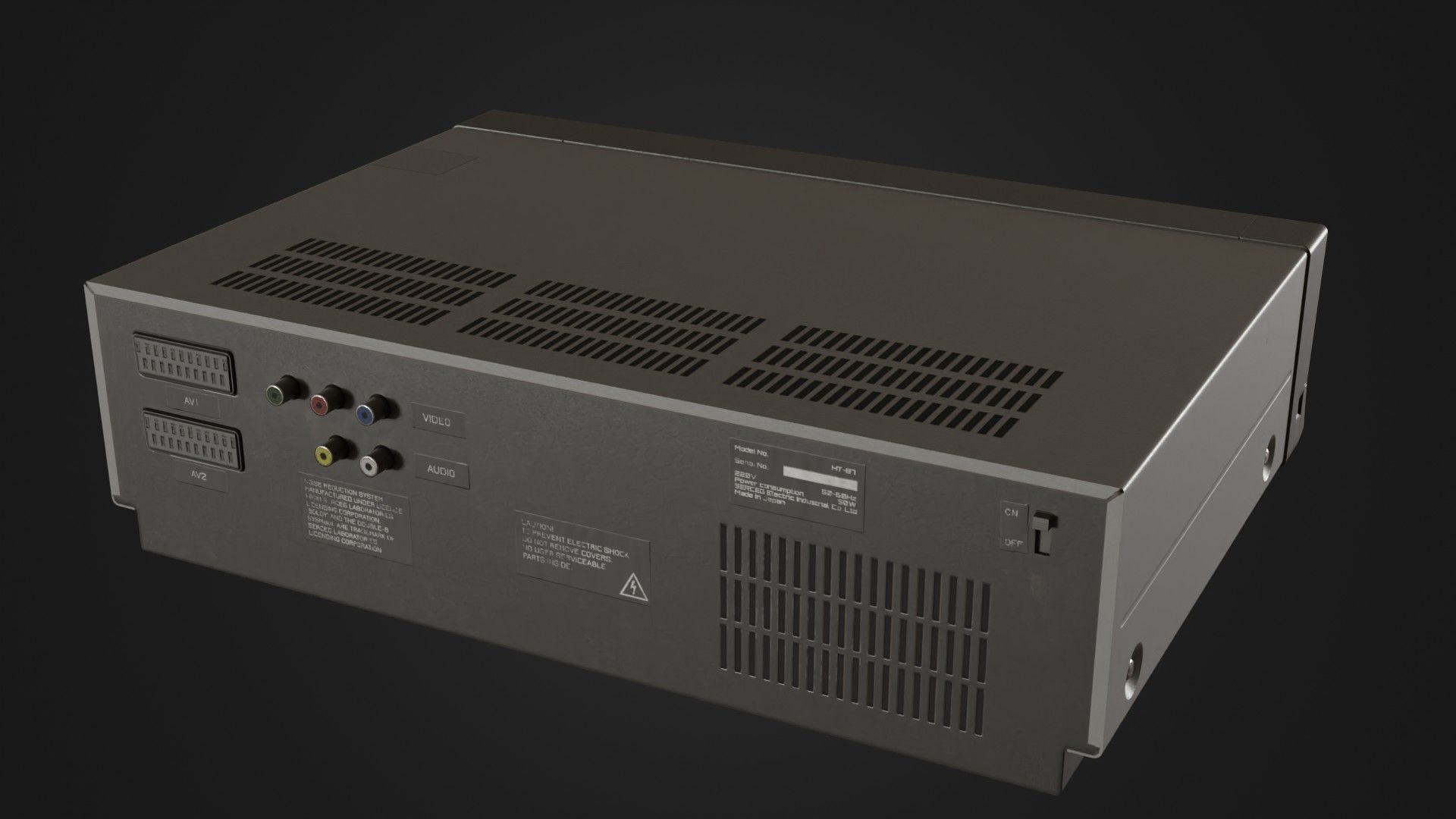 Old VHS recorder VCR 02 Low-poly 3D model_18