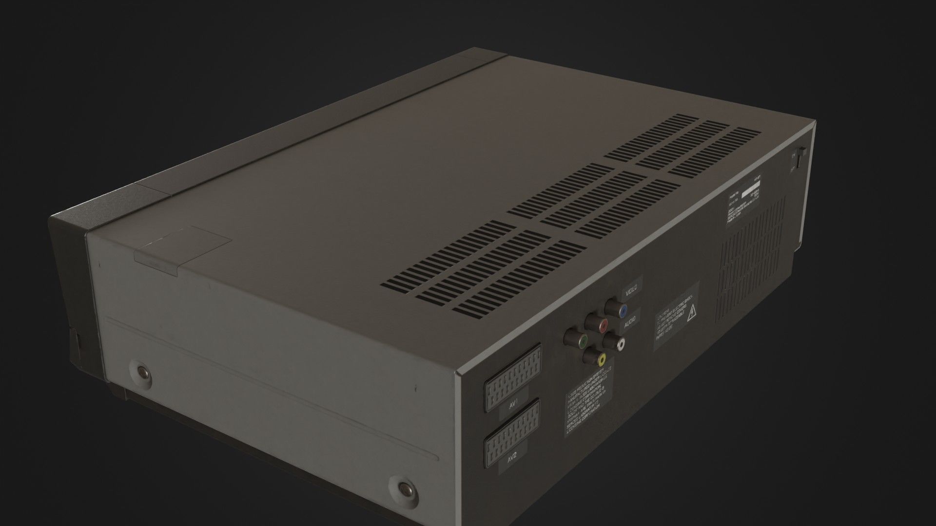 Old VHS recorder VCR 02 Low-poly 3D model_27