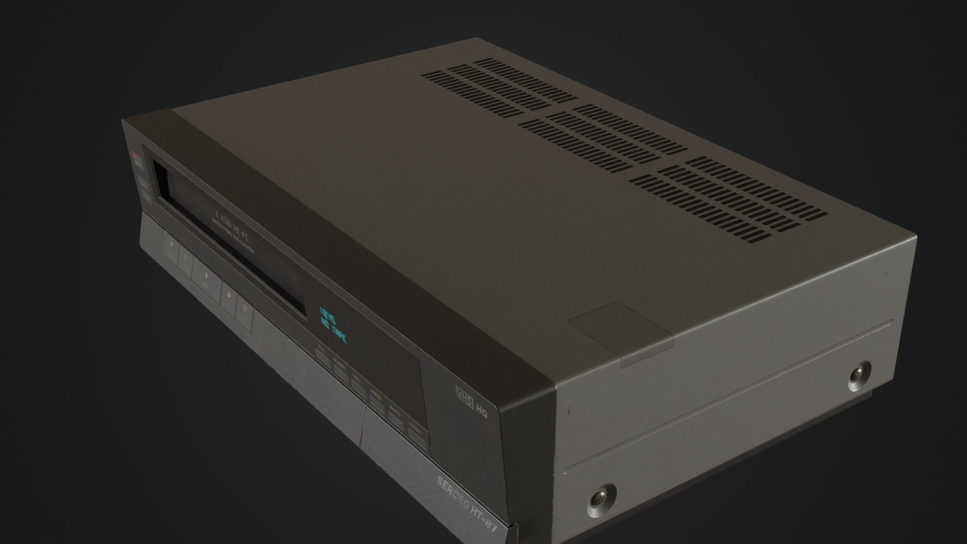 Old VHS recorder VCR 02 Low-poly 3D model_35